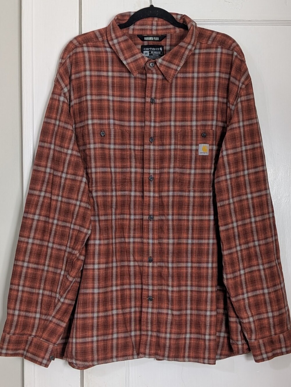 Carhartt Rugged Flex Mens Long Sleeve Plaid Flannel Button Up 4XL Relaxed FitI